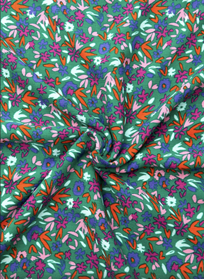 Coupon 2 m viscose crinkle Gazon